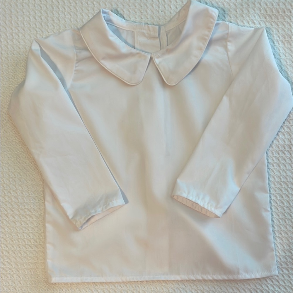The Beaufort Bonnet Company Worth Avenue White woven peter pan collar blouse, 4T